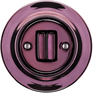 PORCELAIN WALL LIGHT SWITCH PURPLE DOUBLE - DYKE & DEAN
