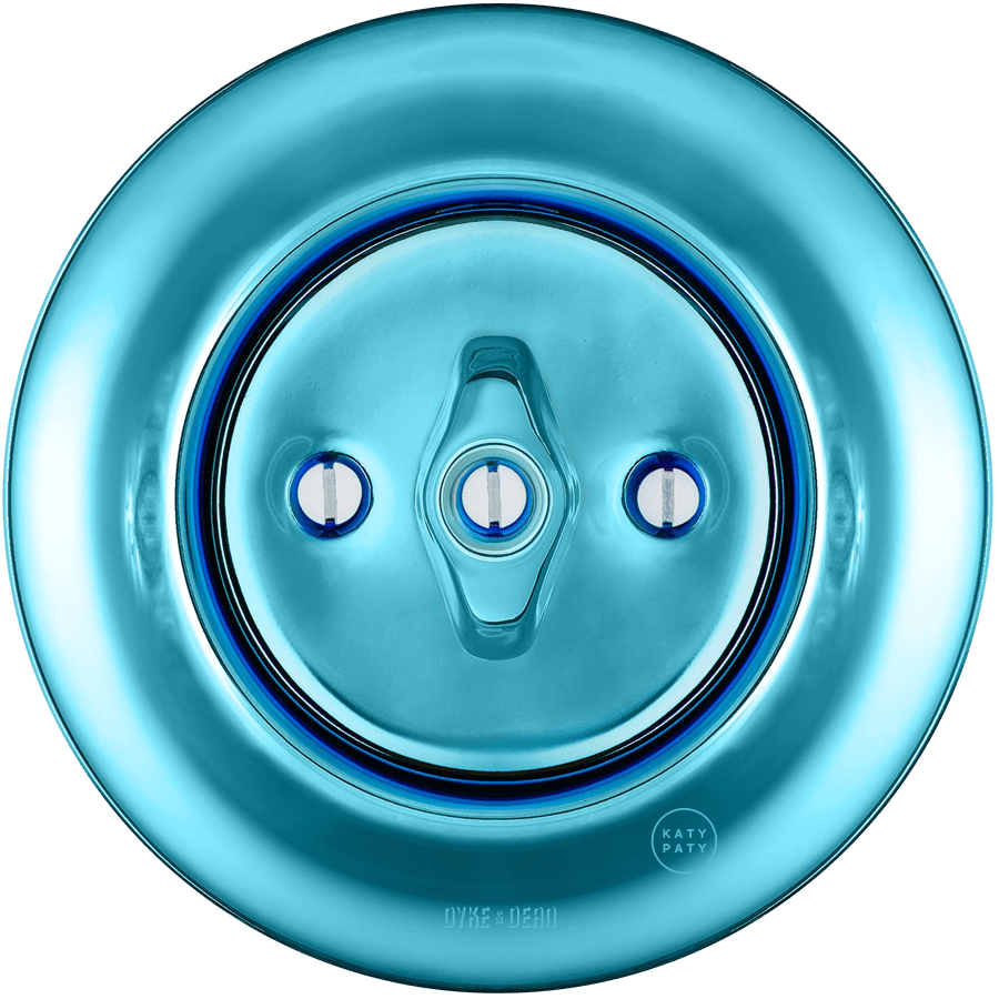 PORCELAIN WALL LIGHT SWITCH SKY BLUE ROTARY - DYKE & DEAN