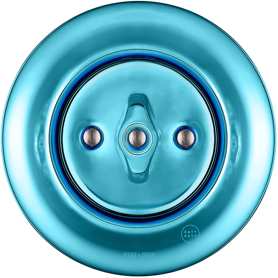 PORCELAIN WALL LIGHT SWITCH SKY BLUE ROTARY - DYKE & DEAN