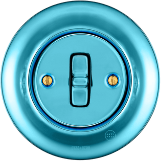 PORCELAIN WALL LIGHT SWITCH SKY BLUE TOGGLE - DYKE & DEAN