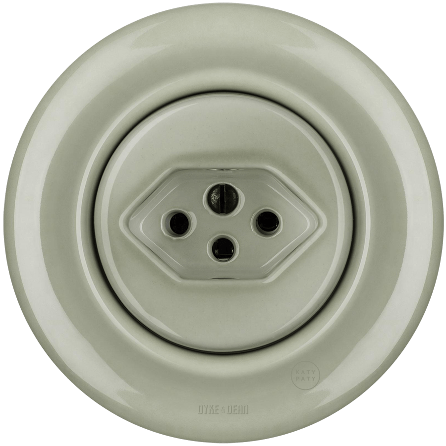 PORCELAIN WALL MOUNTED SWISS SOCKET GREY GREEN - DYKE & DEAN