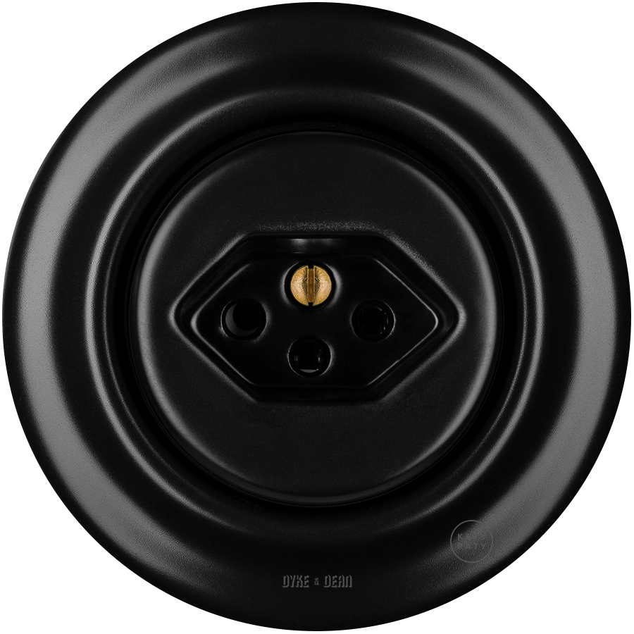 PORCELAIN WALL MOUNTED SWISS SOCKET MATT BLACK - DYKE & DEAN