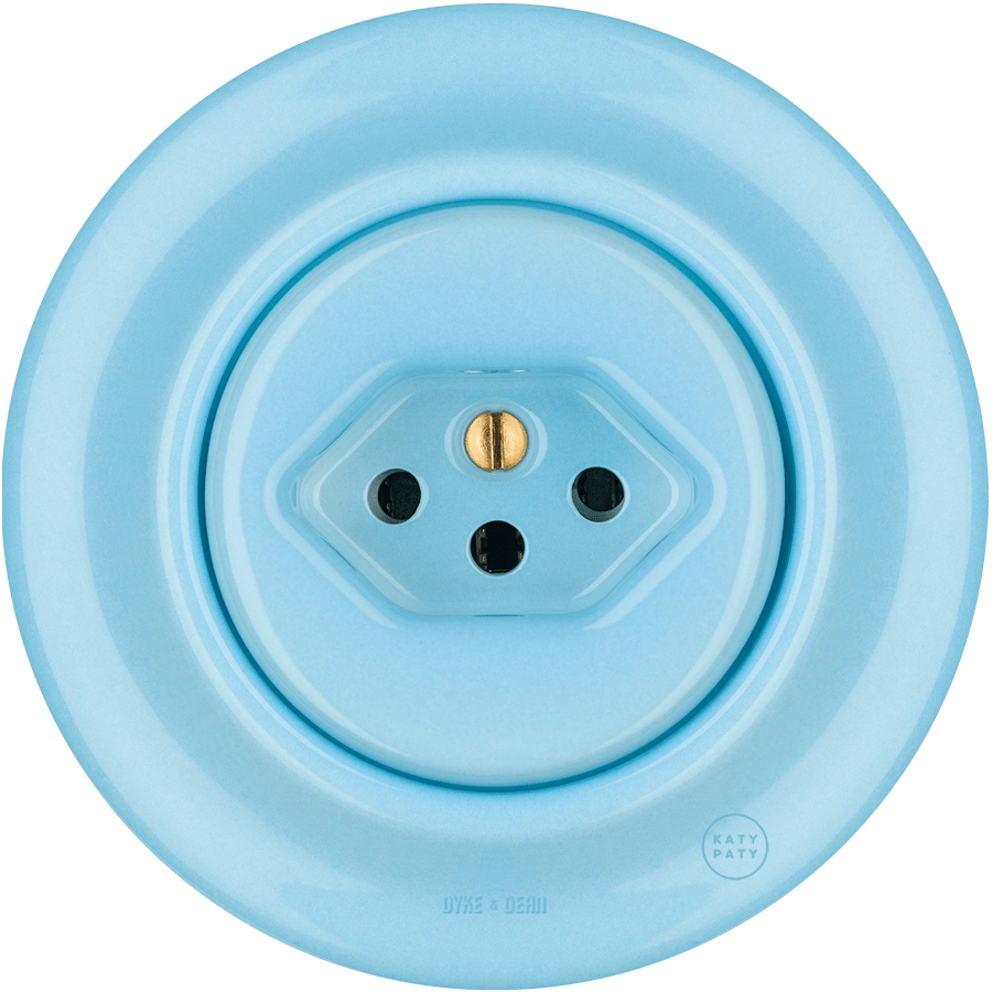 PORCELAIN WALL MOUNTED SWISS SOCKET PASTEL BLUE - DYKE & DEAN