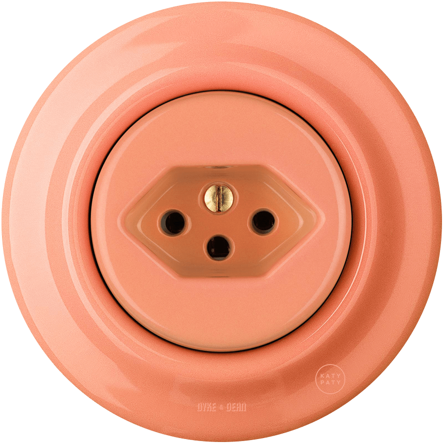 PORCELAIN WALL MOUNTED SWISS SOCKET SALMON - DYKE & DEAN