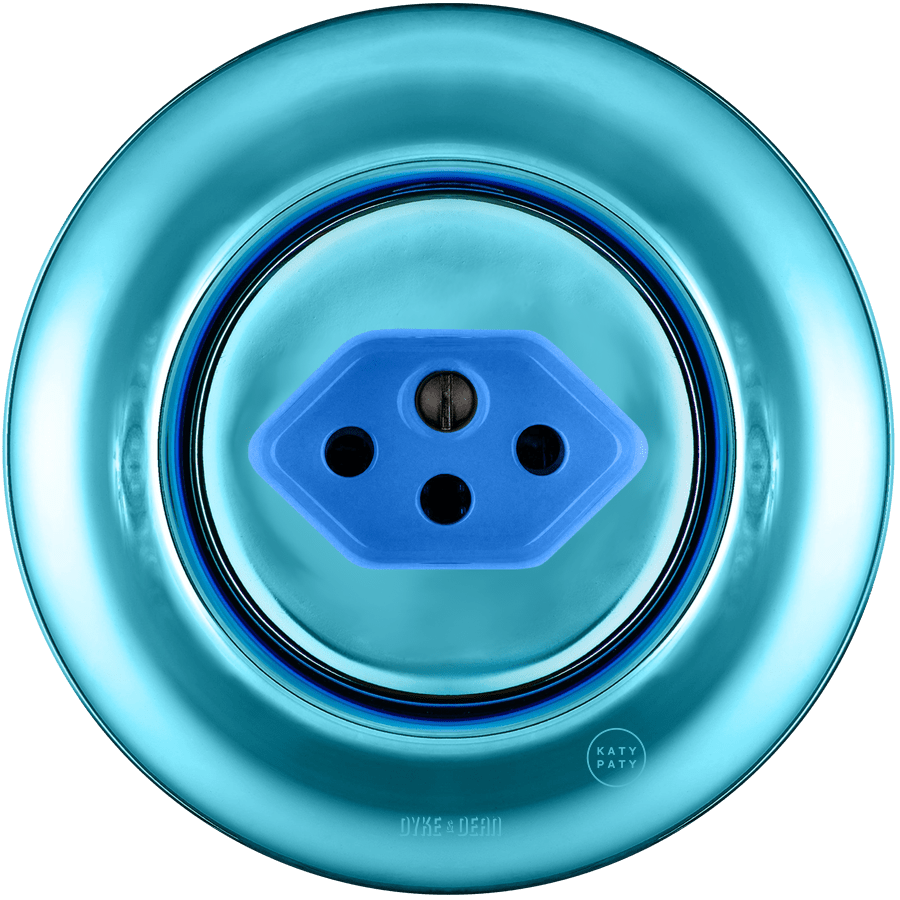 PORCELAIN WALL MOUNTED SWISS SOCKET SKY BLUE - DYKE & DEAN