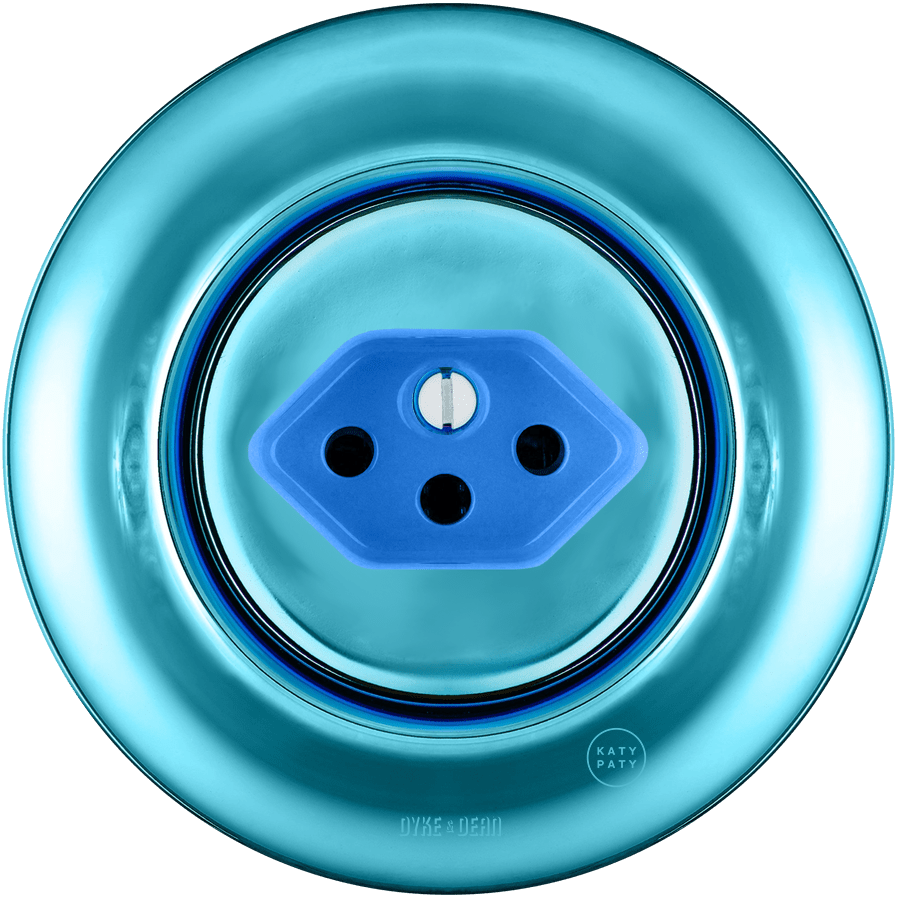 PORCELAIN WALL MOUNTED SWISS SOCKET SKY BLUE - DYKE & DEAN