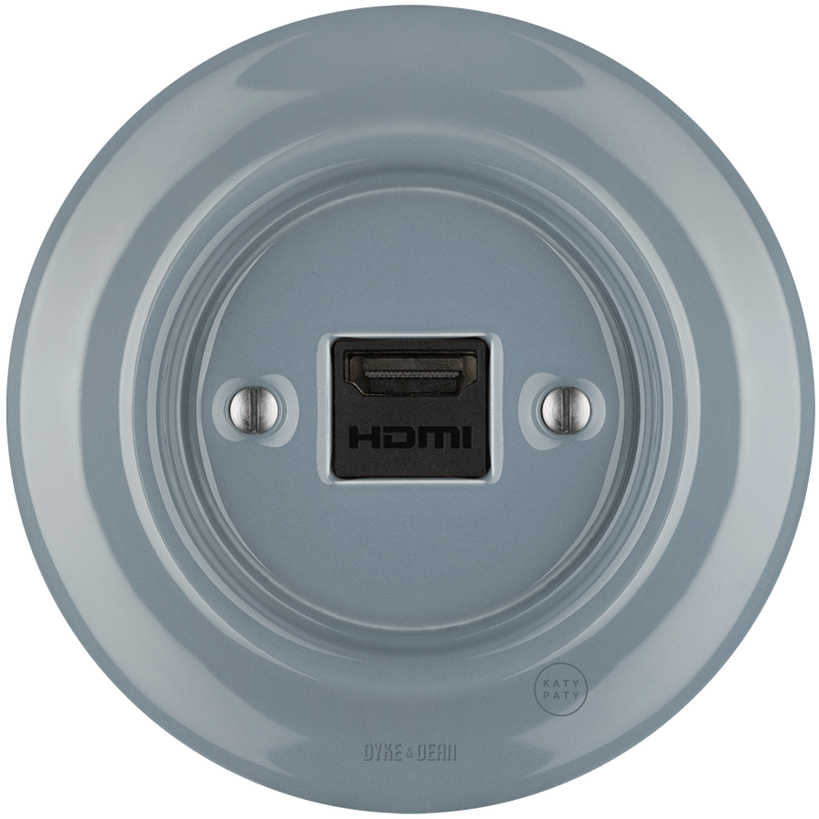 PORCELAIN WALL SOCKET ASH GREY HDMI - DYKE & DEAN