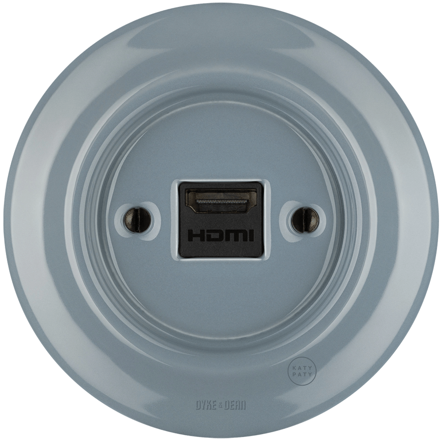 PORCELAIN WALL SOCKET ASH GREY HDMI - DYKE & DEAN