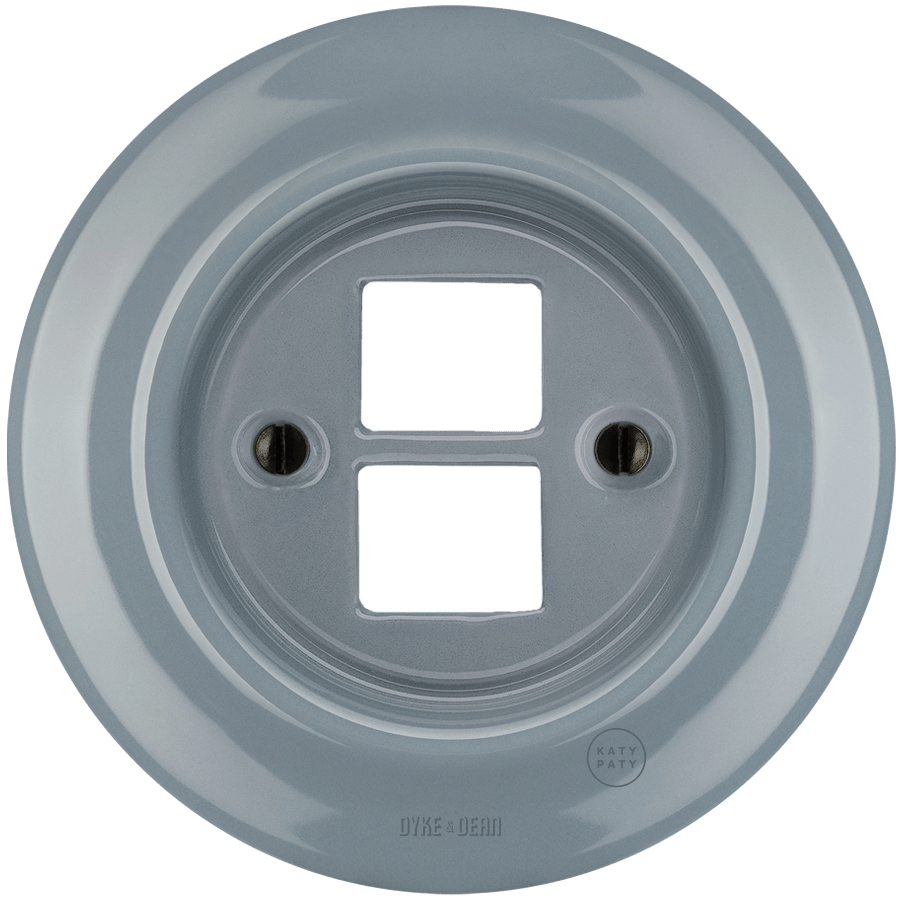PORCELAIN WALL SOCKET ASH GREY PC/USB - DYKE & DEAN