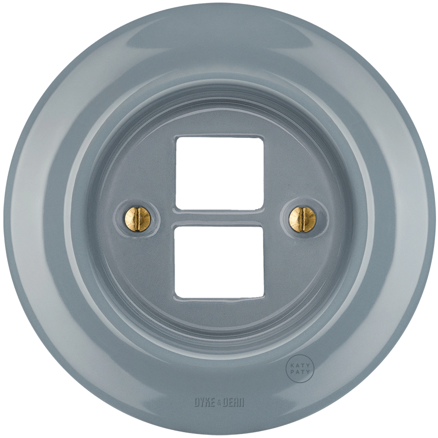 PORCELAIN WALL SOCKET ASH GREY PC/USB - DYKE & DEAN