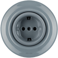 Ash Grey porcelain 2-pin schuko wall socket by Katy Paty