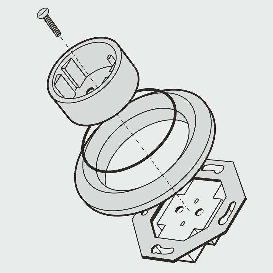 PORCELAIN WALL SOCKET CARROT SCHUKO - DYKE & DEAN