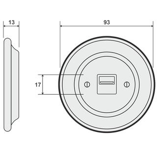 PORCELAIN WALL SOCKET CONCHA HDMI - DYKE & DEAN