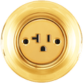 PORCELAIN WALL SOCKET GOLD USA 20 AMP - DYKE & DEAN