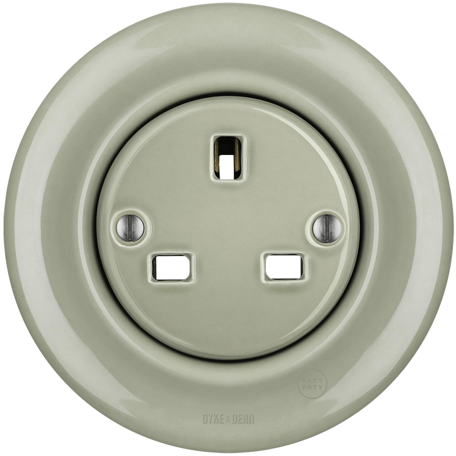 PORCELAIN WALL SOCKET GREY GREEN UK - DYKE & DEAN