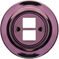 Purple porcelain PC and USB data wall socket by Katy Paty