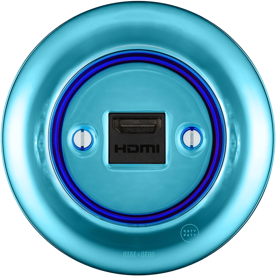 PORCELAIN WALL SOCKET SKY BLUE HDMI - DYKE & DEAN