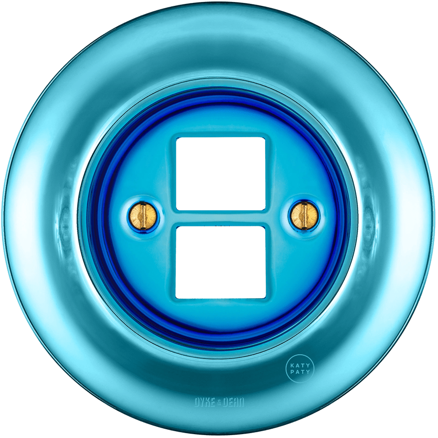 PORCELAIN WALL SOCKET SKY BLUE PC/USB - DYKE & DEAN