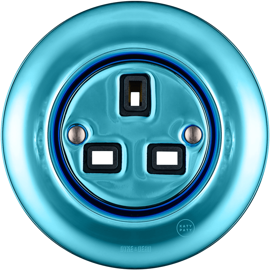 PORCELAIN WALL SOCKET SKY BLUE UK - DYKE & DEAN