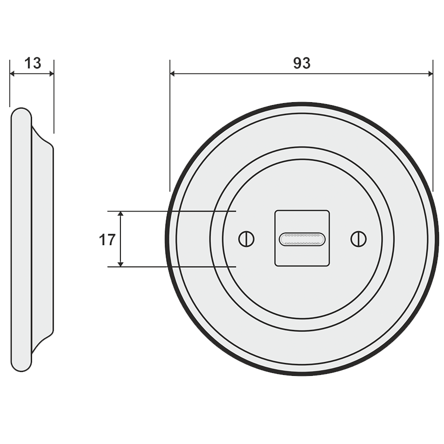 PORCELAIN WALL SOCKET VANILLA USB - C - DYKE & DEAN