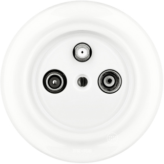 PORCELAIN WALL SOCKET WHITE TV ANTENNA - DYKE & DEAN