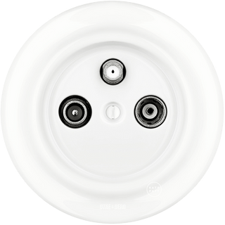 PORCELAIN WALL SOCKET WHITE TV ANTENNA - DYKE & DEAN