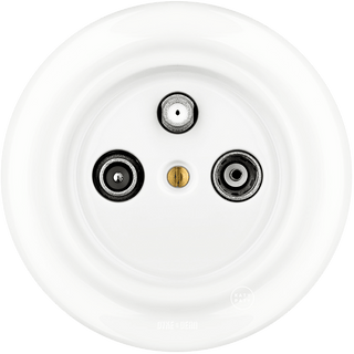 PORCELAIN WALL SOCKET WHITE TV ANTENNA - DYKE & DEAN