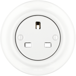 PORCELAIN WALL SOCKET WHITE UK - DYKE & DEAN