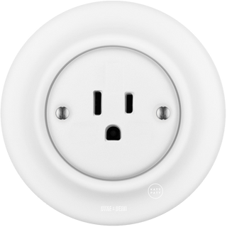 PORCELAIN WALL US 15 AMP PLUG SOCKET MATT WHITE - DYKE & DEAN