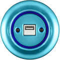 Sky Blue porcelain flush USB wall charger by Katy Paty