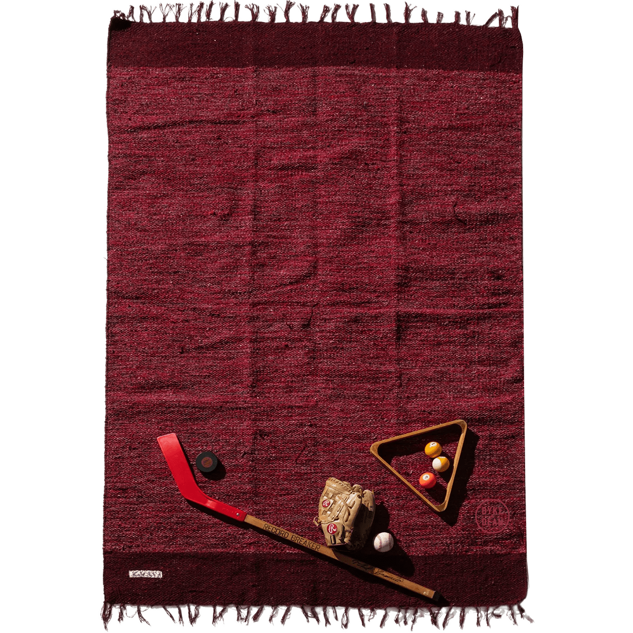 RECYCLED BURGUNDY YARN RUG - DYKE & DEAN