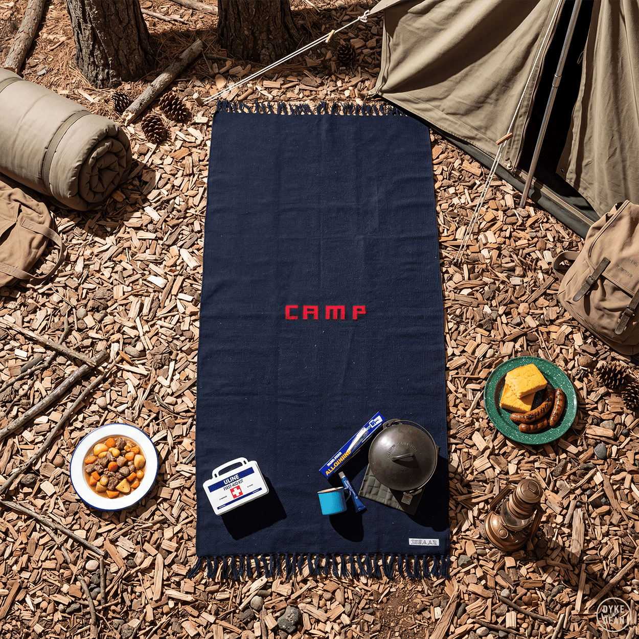 RECYCLED NAVY YARN CAMP RUG - DYKE & DEAN