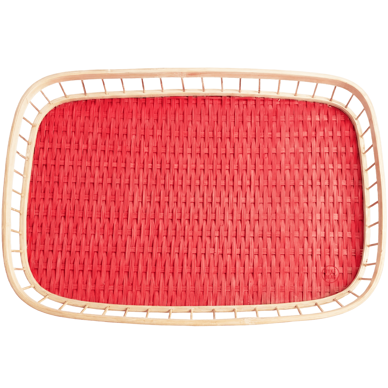 RED RATTAN SERVING TRAY - DYKE & DEAN