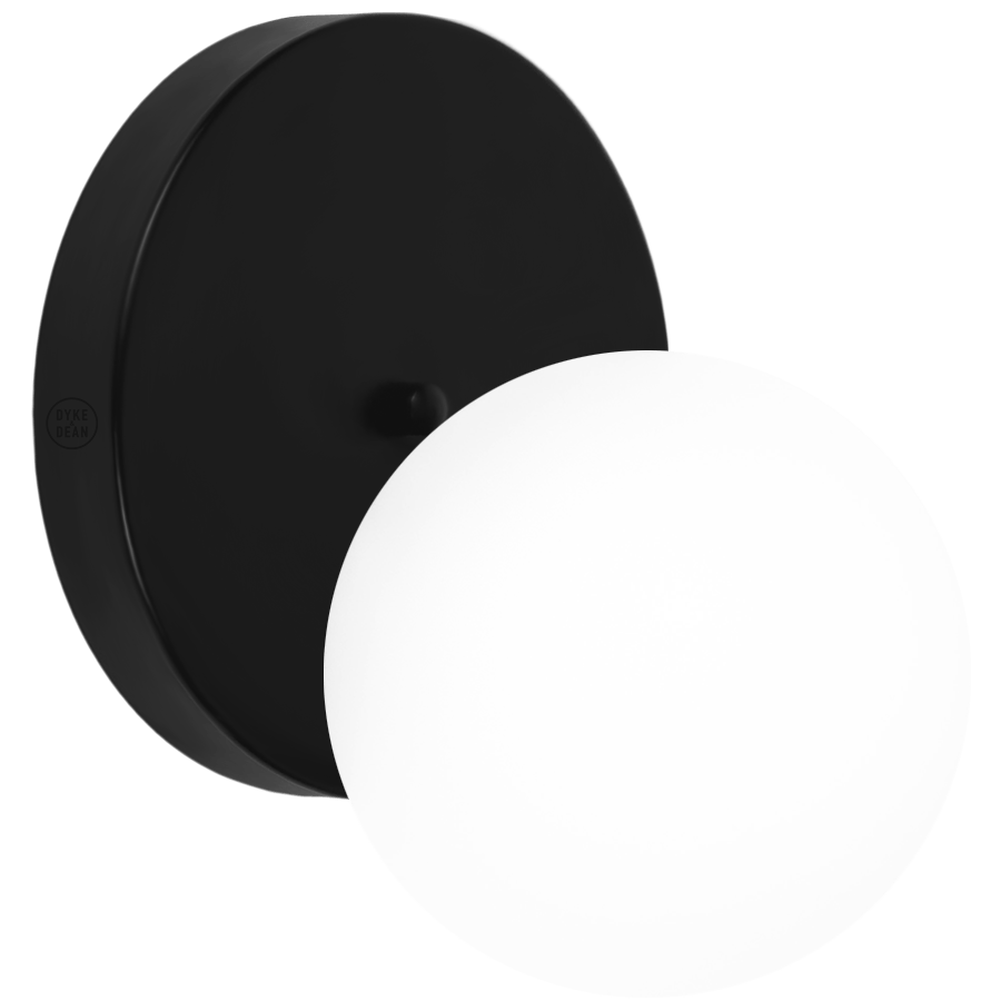 REFA WATERPROOF OPAL GLOBE WALL LIGHT BLACK - DYKE & DEAN