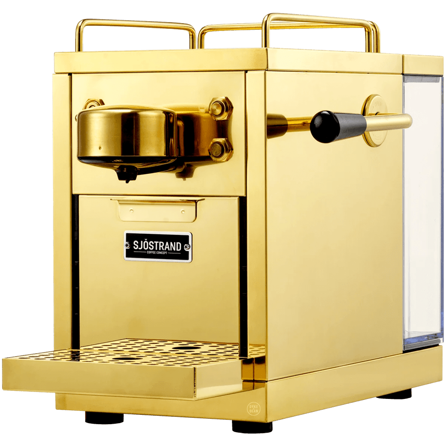 SJOSTRAND ESPRESSO COFFEE CAPSULE MACHINE BRASS - DYKE & DEAN