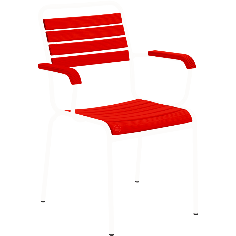 STABLESTOL FARVE I RØDT TRÆ MED ARME