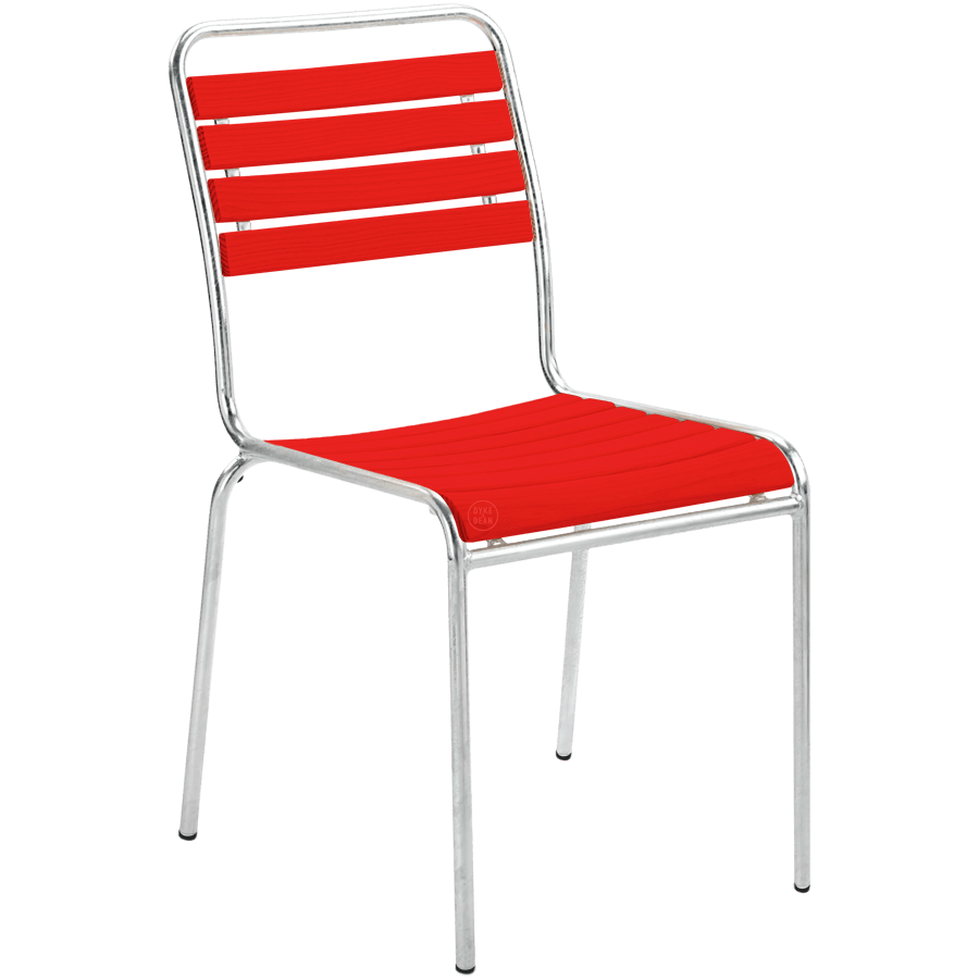 SLAGET TRÆFARVE STABLESTOL GALVANISERET