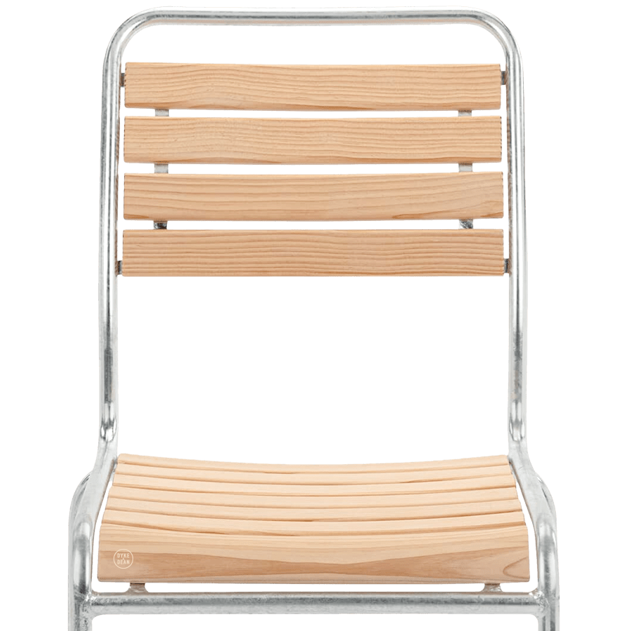 SLAGET TRÆFARVE STABLESTOL GALVANISERET