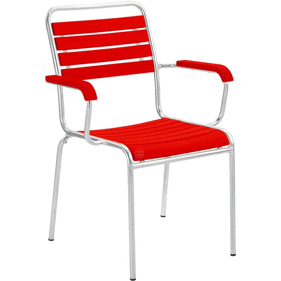 STABLESTOL I TRÆFARVE GALVANISERET MED ARME