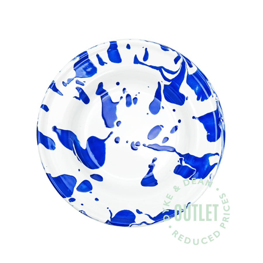 SLIPWARE ENAMEL BLUE WHITE SALAD PLATE OUTLET - DYKE & DEAN