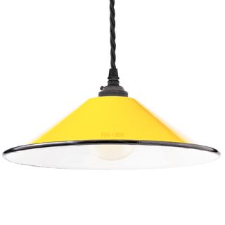 SMALL YELLOW ENAMEL CONE SHADE - DYKE & DEAN