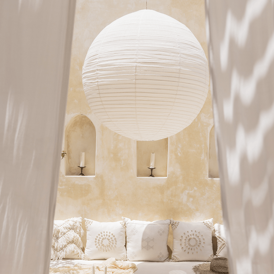 SPHERE LINEN LIGHT SHADE 50CM - DYKE & DEAN