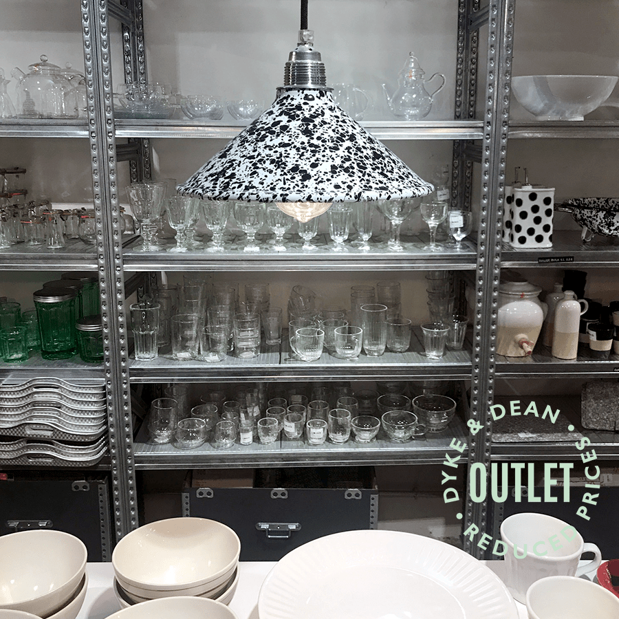 SPLATTERWARE CONE LIGHT SHADE BLUE OUTLET - DYKE & DEAN