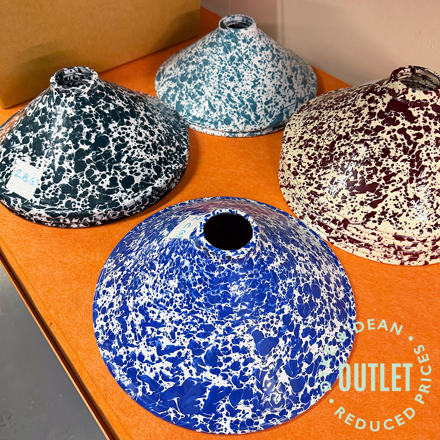 SPLATTERWARE CONE LIGHT SHADE BURGUNDY OUTLET - DYKE & DEAN