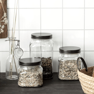 SQUARE GLASS SCREW TOP JAR 450ML - DYKE & DEAN