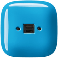 Azure square porcelain HDMI wall socket by Katy Paty
