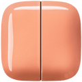SQUARE PORCELAIN WALL DOUBLE ROCKER LIGHT SWITCH SALMON - DYKE & DEAN