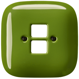 SQUARE PORCELAIN WALL SOCKET GREEN PC/USB - DYKE & DEAN