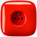SQUARE PORCELAIN WALL SOCKET RED - DYKE & DEAN