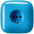 Azure square porcelain schuko wall socket by Katy Paty